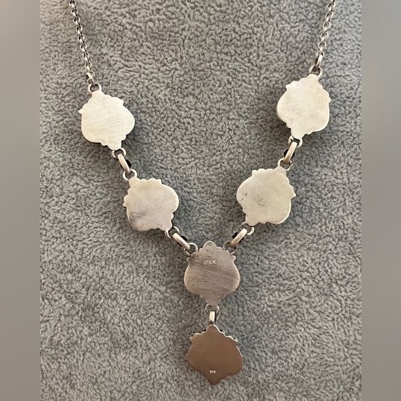 ❤️ Pink Dream Dahlia Kingman Turquoise 925 Navajo Lariat Necklace 20+2” 26.8gm - Picture 10 of 15